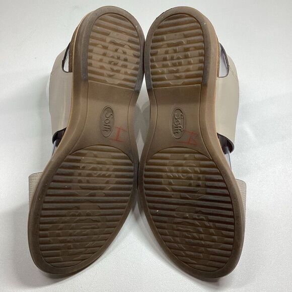 Sofft Bijou Open Toe Sandal Beige | Comfort Leather Wedge Size 7.5 - Picture 9 of 15